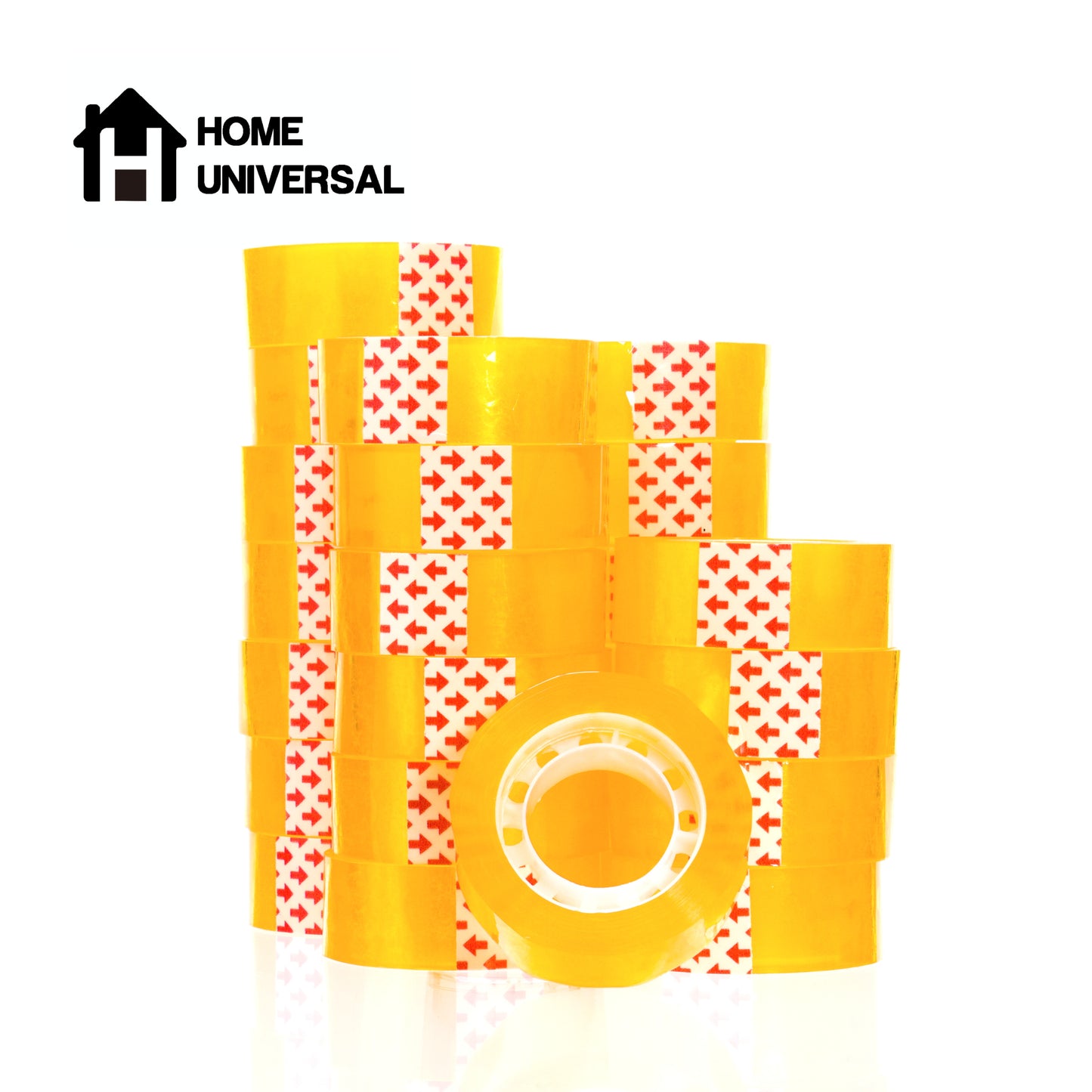 HOME UNIVERSAL | Lote Celo de Oficina 18mm*30 m | Cinta Adhesiva Transparente Escolar Oficina (Amarillo)