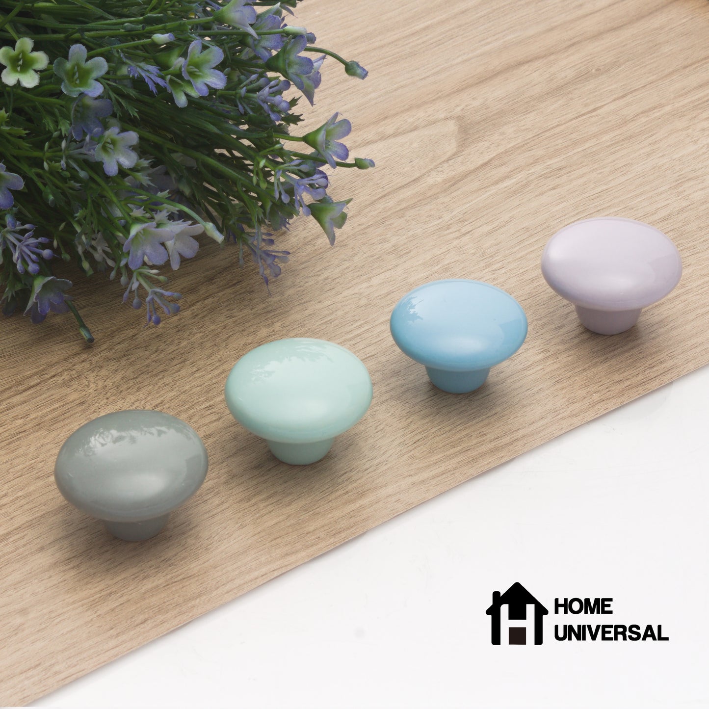 HOME UNIVERSAL | 6/12 x Pomos Armario de Cerámica de Colores Apastelados 40mm, Perillas, Pomos y Tiradores Redondas de Muebles para Cajones, Armarios, Puertas Interiores, Cocina (AZUL_APASTELADO)