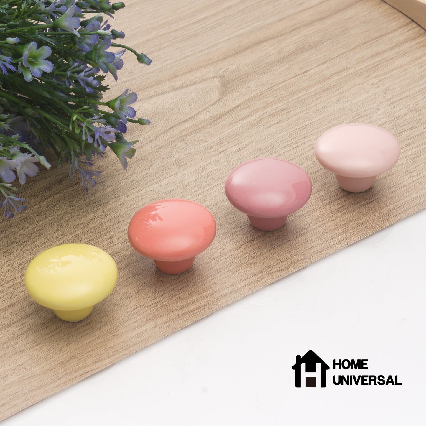 HOME UNIVERSAL | 6/12 x Pomos Armario de Cerámica de Colores Apastelados 40mm, Perillas, Pomos y Tiradores Redondas de Muebles para Cajones, Armarios, Puertas Interiores, Cocina (AZUL_APASTELADO)