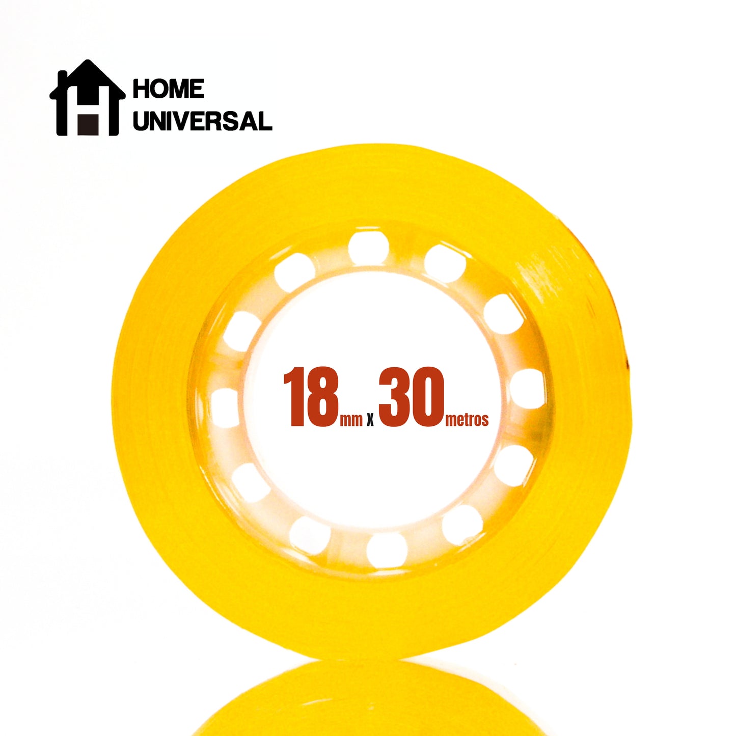 HOME UNIVERSAL | Lote Celo de Oficina 18mm*30 m | Cinta Adhesiva Transparente Escolar Oficina (Amarillo)