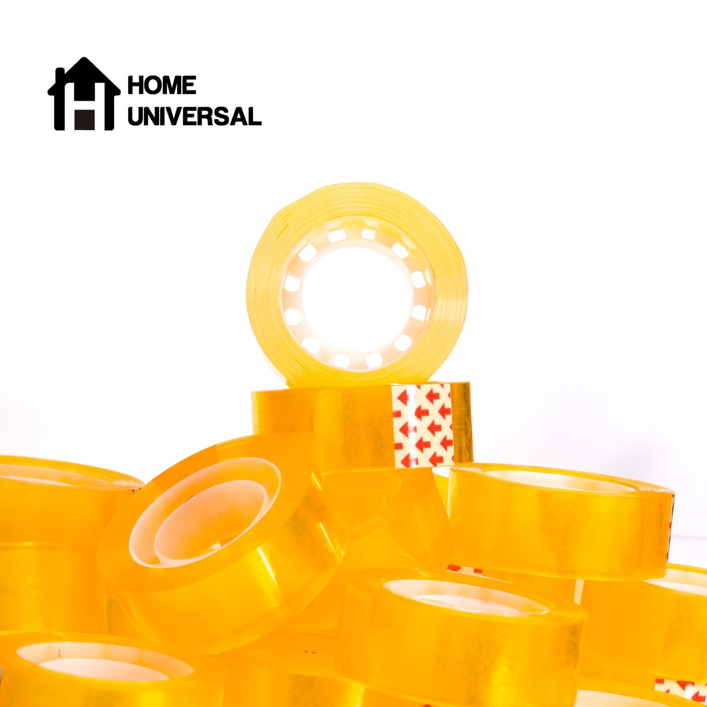 HOME UNIVERSAL | Lote Celo de Oficina 18mm*30 m | Cinta Adhesiva Transparente Escolar Oficina (Amarillo)