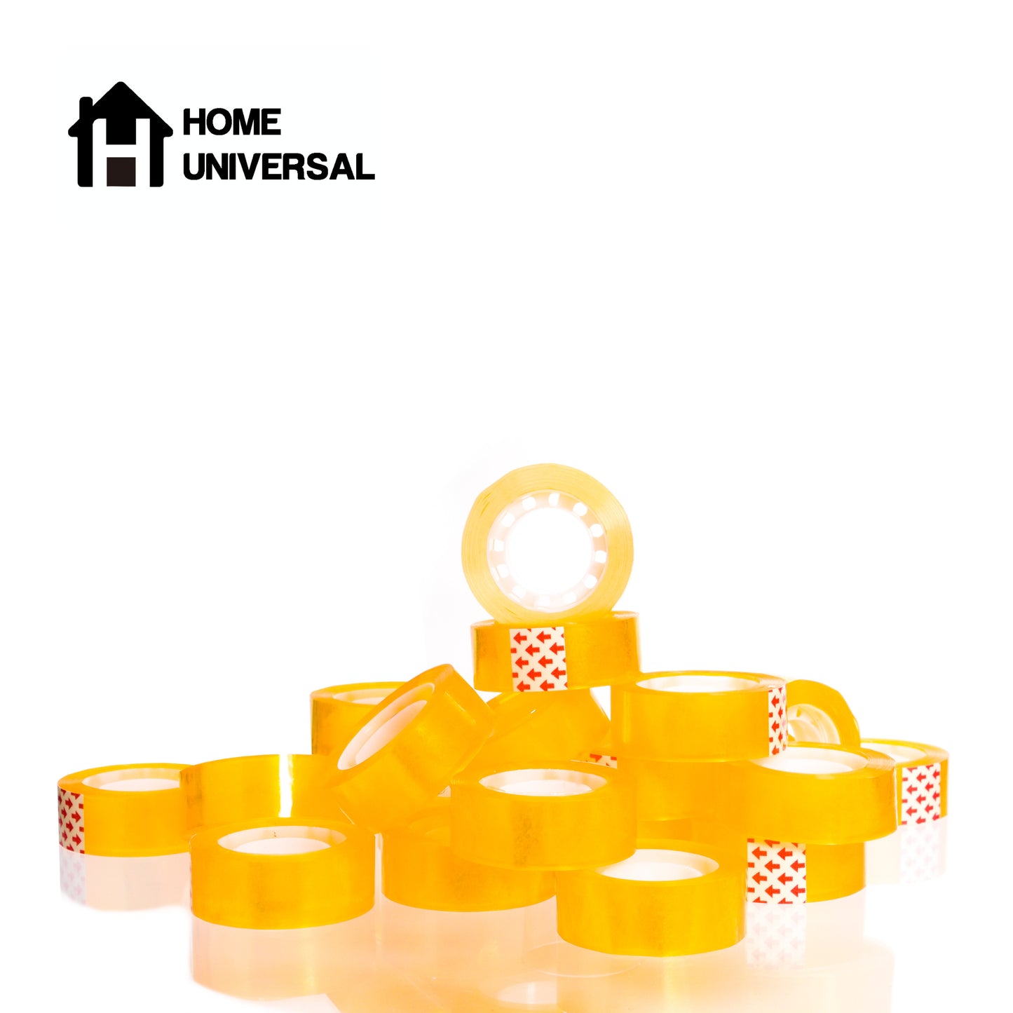 HOME UNIVERSAL | Lote Celo de Oficina 18mm*30 m | Cinta Adhesiva Transparente Escolar Oficina (Amarillo)