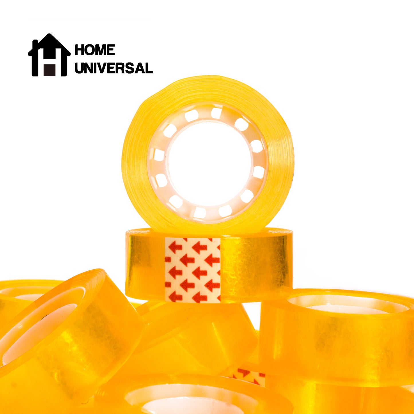 HOME UNIVERSAL | Lote Celo de Oficina 18mm*30 m | Cinta Adhesiva Transparente Escolar Oficina (Amarillo)