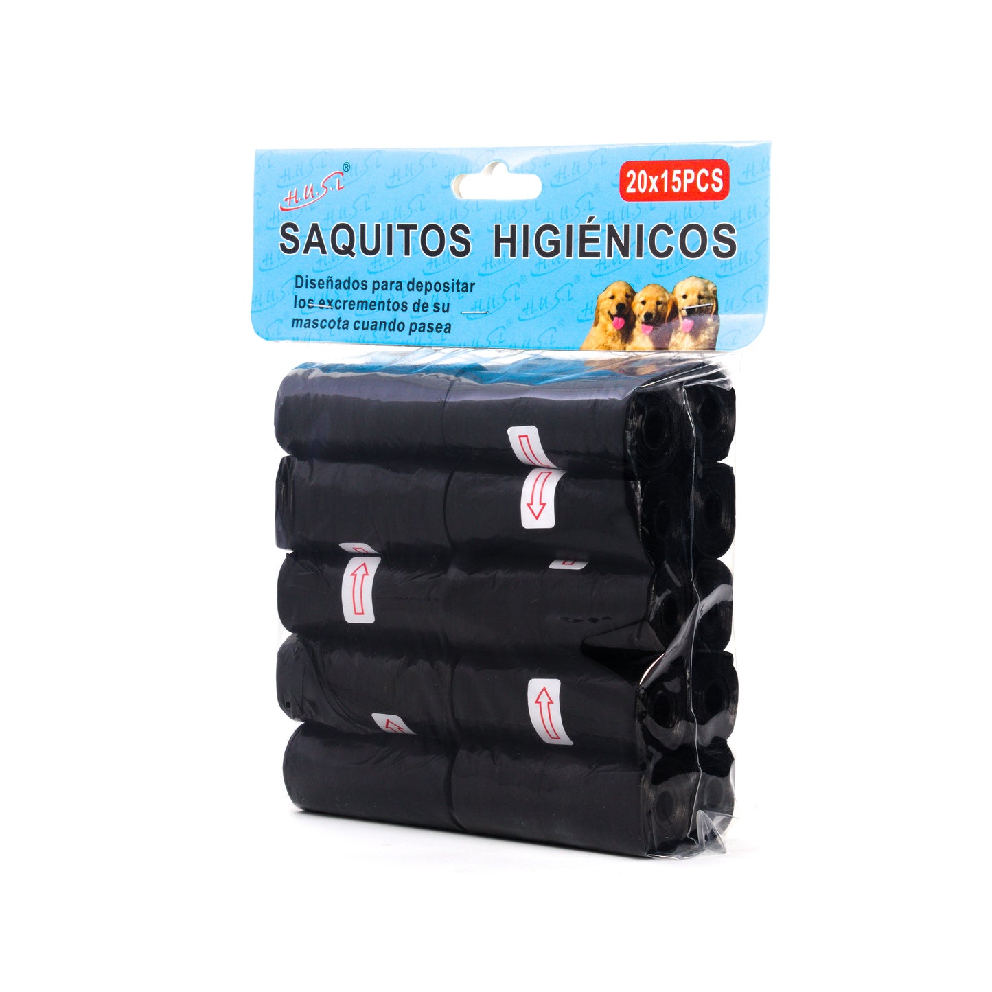 HOME UNIVERSAL | Bolsas para excrementos de perros (Pack 300 Bolsas_Negro)