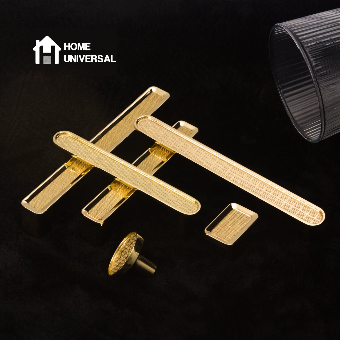 HOME UNIVERSAL | 6 Tiradores Metálicos Dorados Minimalistas | Aleación de Aluminio | Premium | (Tirador Ovalado Corto)