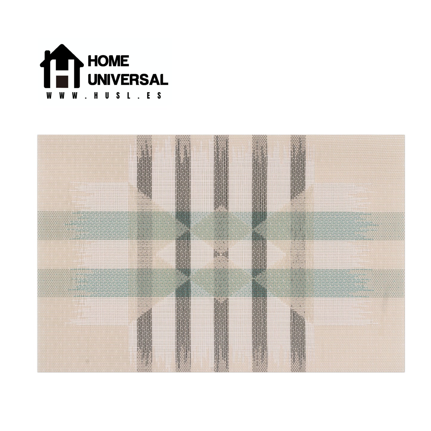 HOME UNIVERSAL Salvamanteles Individuales Juego de 6, Lavables Plásticos de Vinil de Esteras, Resistentes al Calor Antideslizante Fácil de Limpiar Impermeable 30x45cm (Estilo_007_Beige&Negro)