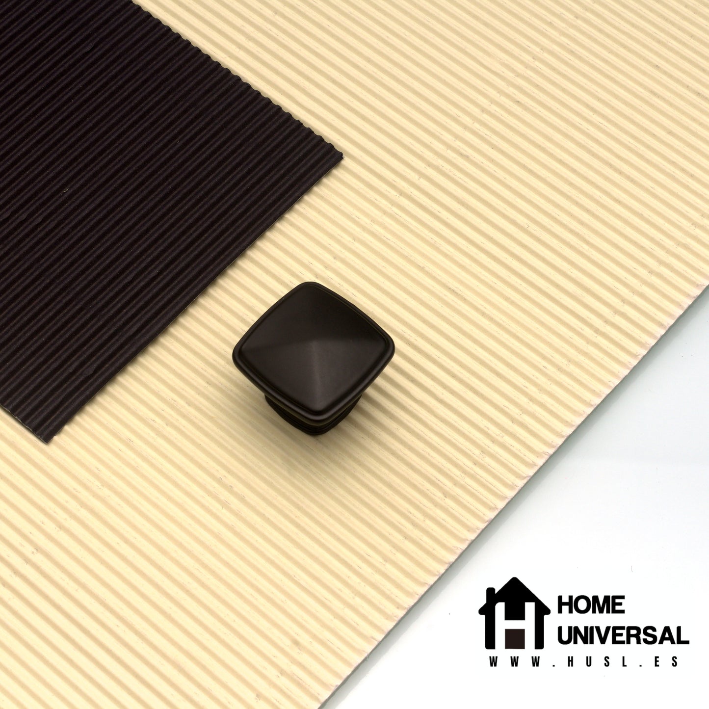 HOME UNIVERSAL | Colección NOIR I | 6 Piezas Tiradores Armario Aleación Aluminio Negro Mate, Manijas, Puxador, Pomos Muebles, Cocinas, Baños, Oficina, Cajones, Gabinete, Armario (Pomo_Octaedro)