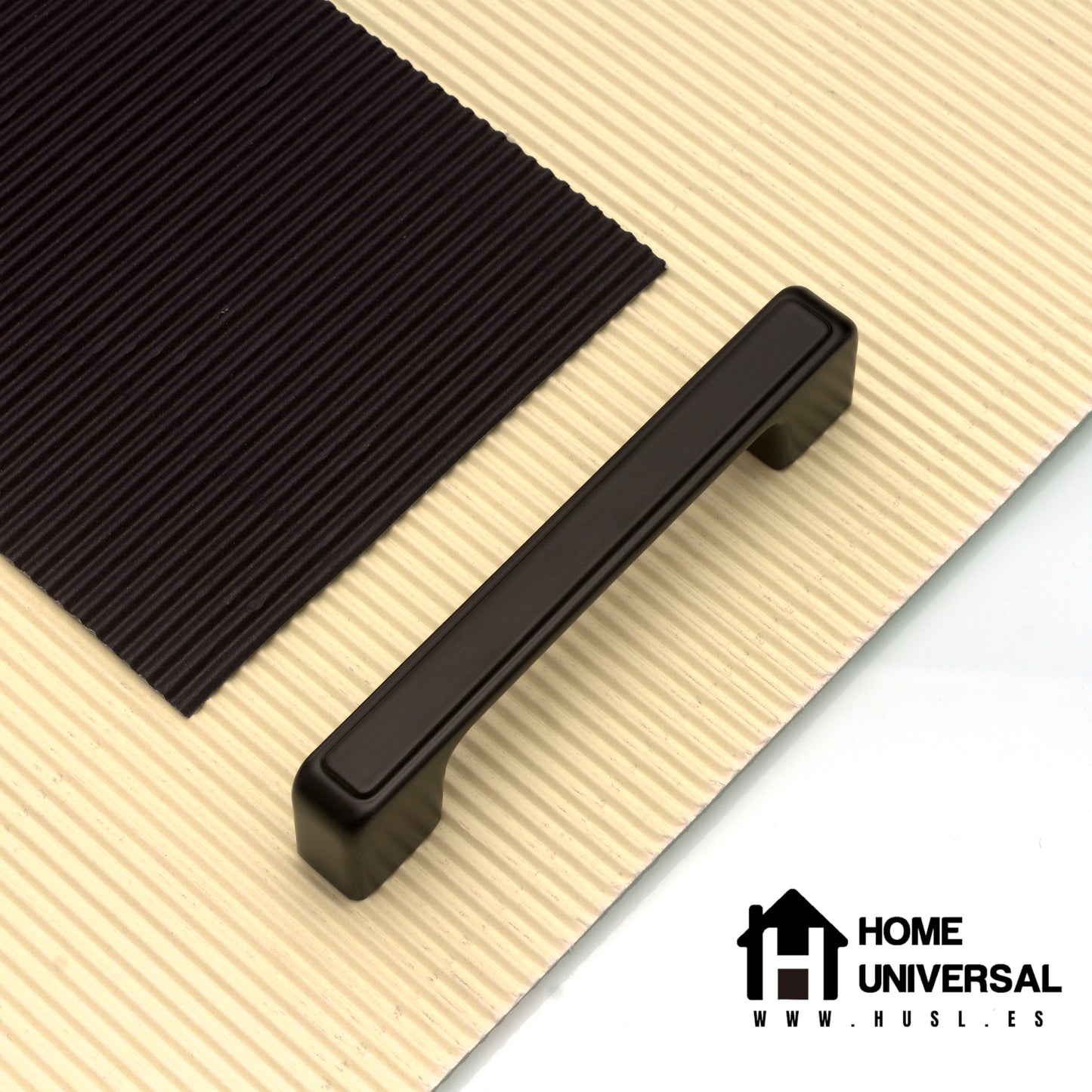 HOME UNIVERSAL | Colección NOIR I | 6 Piezas Tiradores Armario Aleación Aluminio Negro Mate, Manijas, Puxador, Pomos Muebles, Cocinas, Baños, Oficina, Cajones, Gabinete, Armario (Tirador_Recto_Marco_11CM)