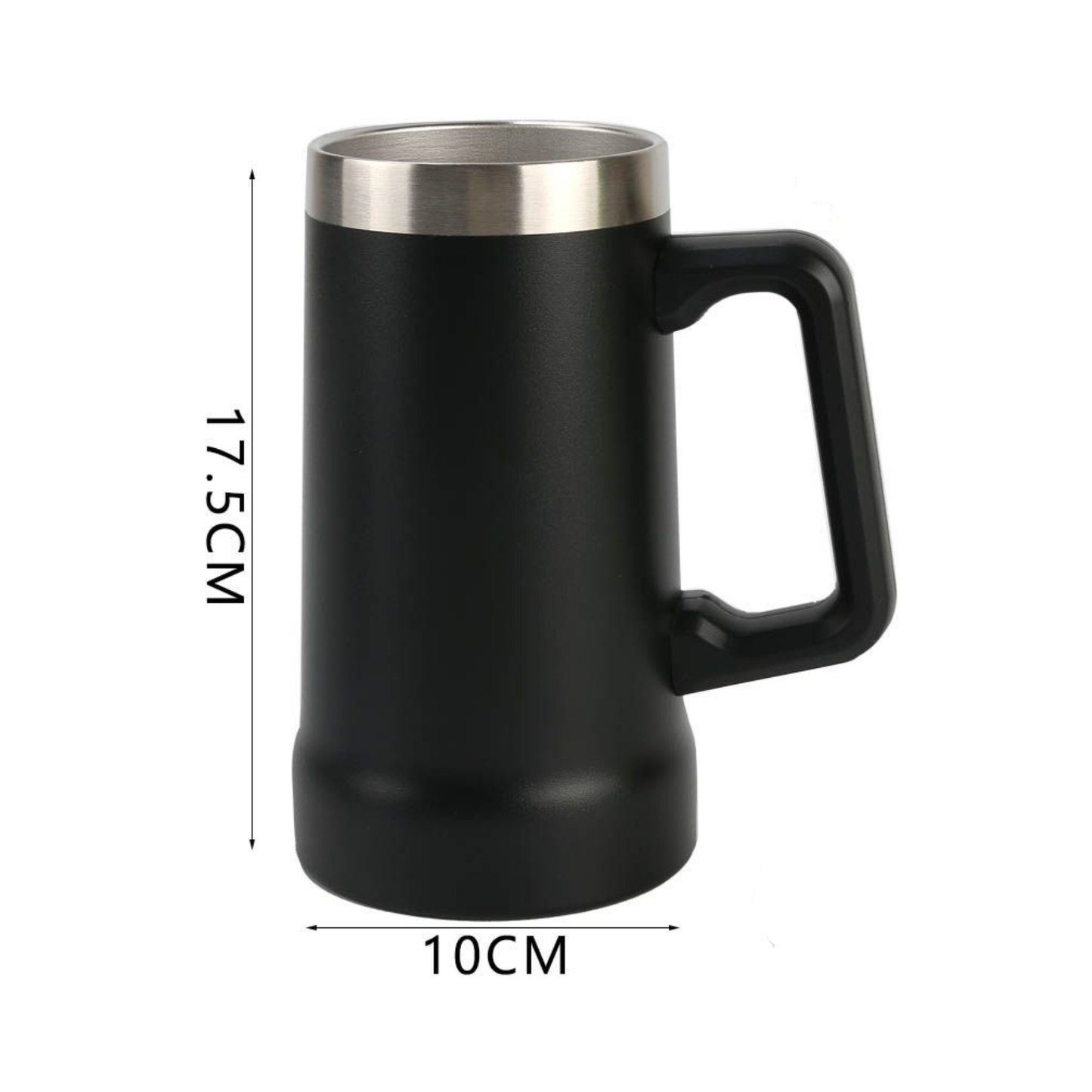 Home Universal ® Jarra Termo de Acero Inoxidable para Cerveza (Negro) - Mantiene Frío hasta 5 Horas | Perfecta para Camping