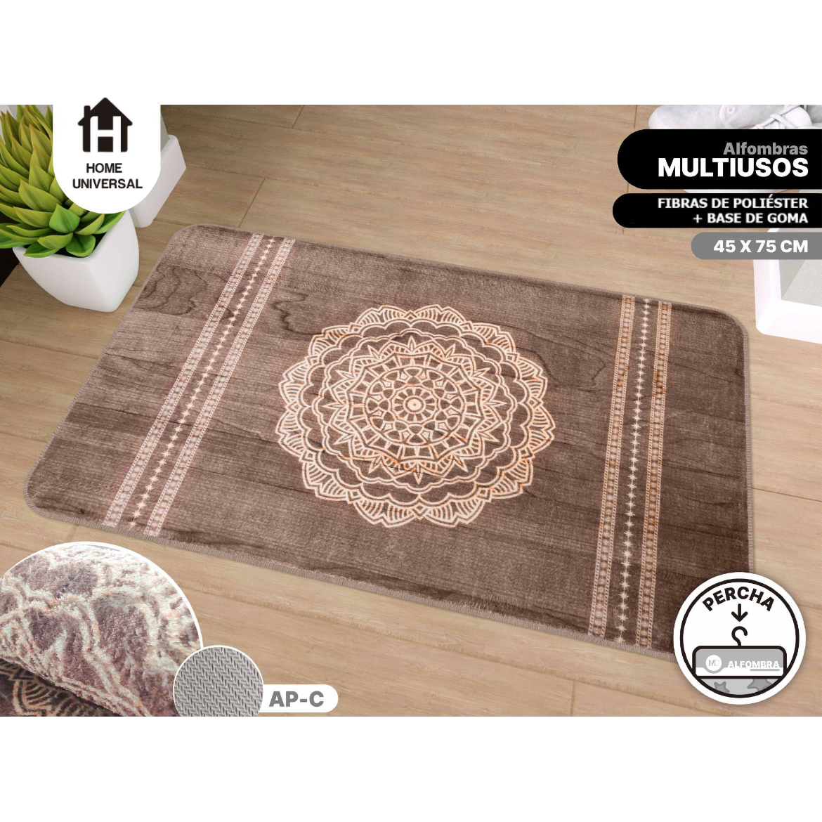 Home Universal® Alfombra para el baño Alfombra Mediano Suave y Esponjosa Alfombras Peludas Que no se Desprenden Alfombra Motley Tie-Dye Alfombras Modernas para Interiores（Marron Estampado)