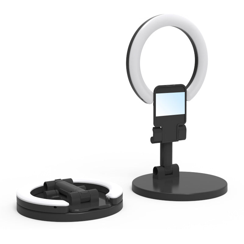 Anillo de Luz LED, Espejo de tocador Portátil, 3 Modos de Color Luces Ajustables Brillo Espejo de maquillaje de escritorio