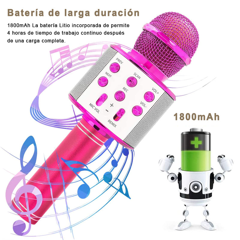 Micrófono con altavoz inalámbrico Bluetooth WS-858 de mano para Karaoke reproductor USB KTV