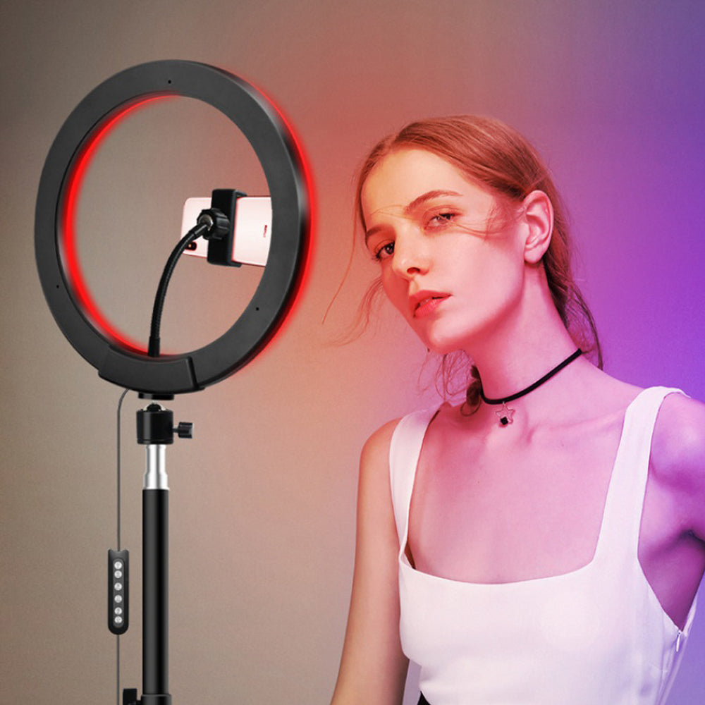 10 Aro de Luz Selfie Trípode, Anillo de Luz LED con Soporte para