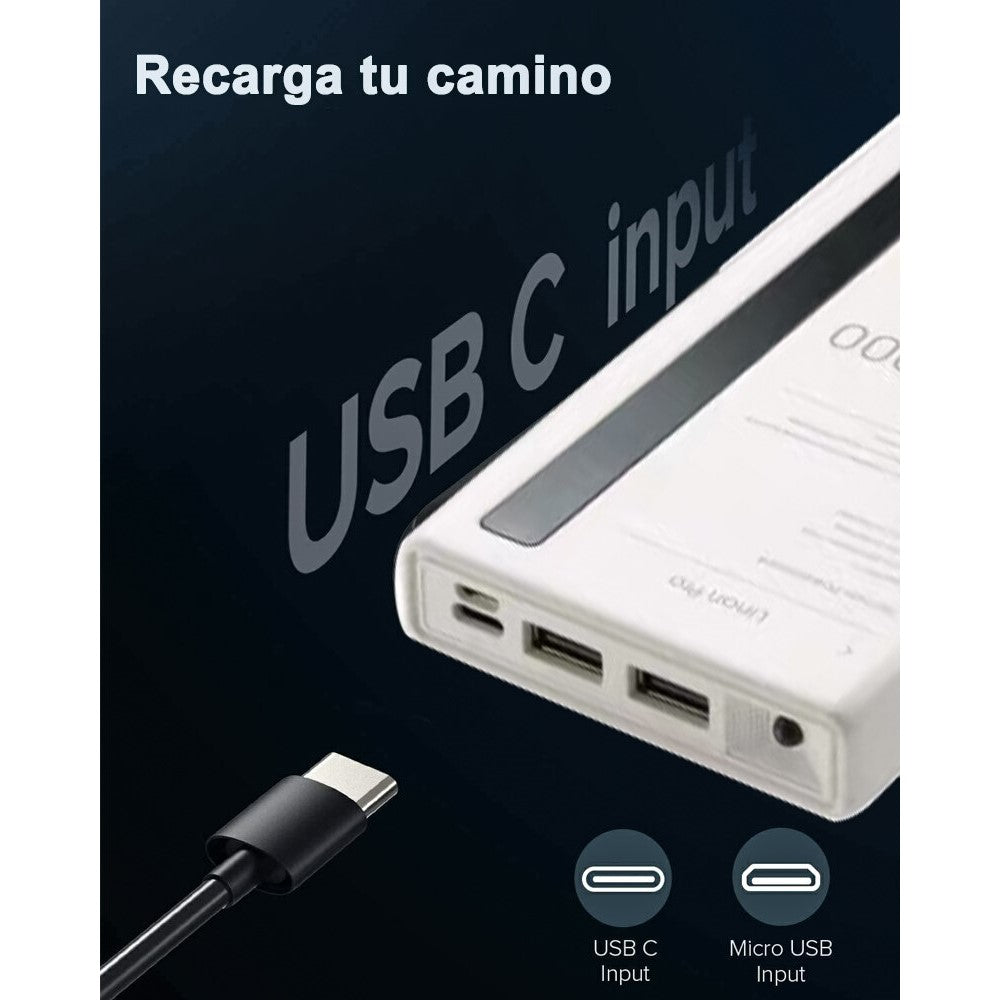 Batería Externa RPP73, 20000mAh Cargador Portátil con Alta Capacidad USB 2.0A,LED Linterna y Pantalla digital de la batería