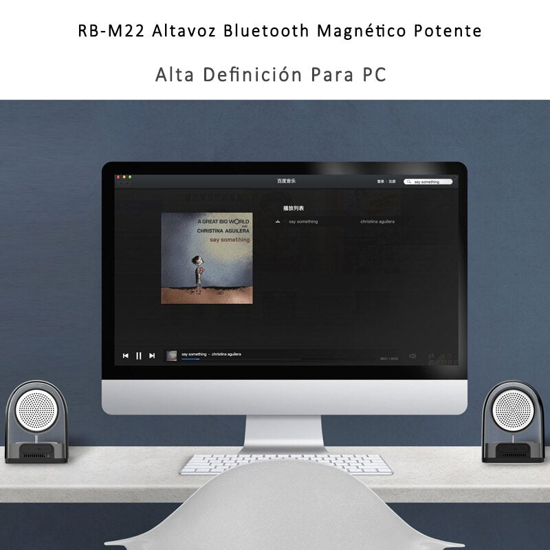 Altavoz Bluetooth RB-M22 Magnético Potente, Con Sonido Estéreo, Altavoz Portátil, Alta Definición Para PC / Móvil / Smart TV
