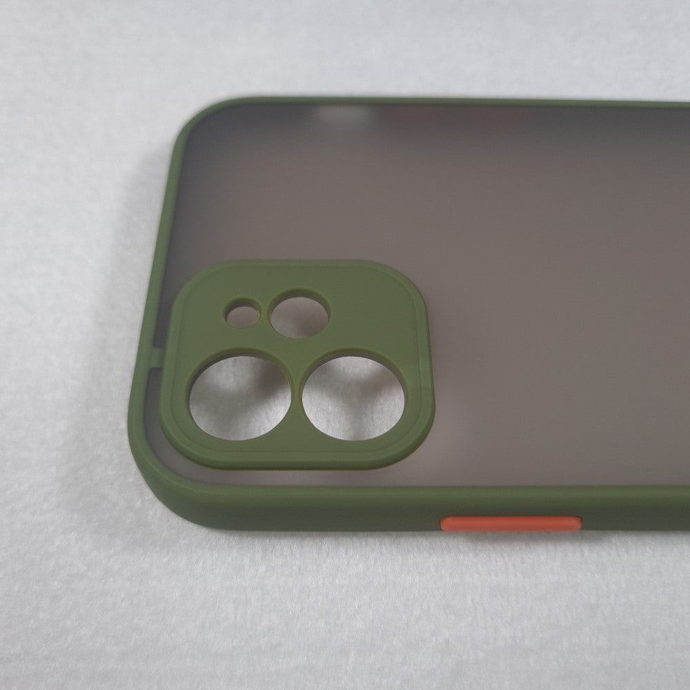 Funda Rígida semitransparente para iPhone, Funda de Móvil hecho con Plástico rígida y Silicona duro, Carcasa de Móvil para iPhone 12