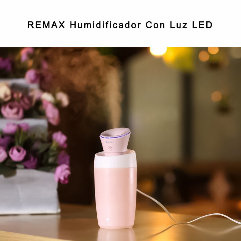 REMAX Humidificador Con Luz LED, Difusor Aromaterapia, Humidificador Ultrasónico, Conexión De USB, Para Viaje/Oficina/Hogar/Coche