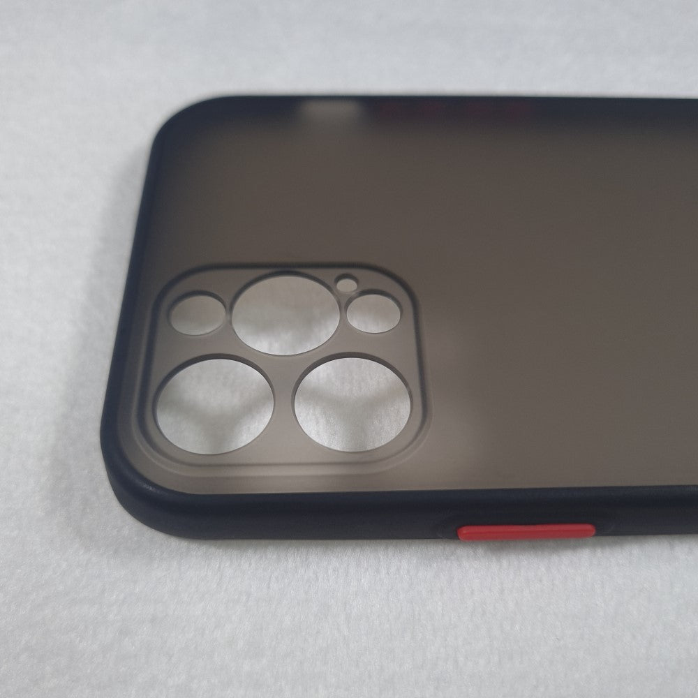 Funda Rígida semitransparente para iPhone, Funda de Móvil hecho con Plástico rígida y Silicona duro, Carcasa de Móvil para iPhone 12
