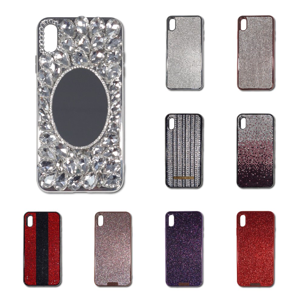 Funda de Móvil de Lujo brillante para iPhone, Funda con Diamantes de imitación/ purpurinas, Carcasa de Móvil para iPhone XS Max