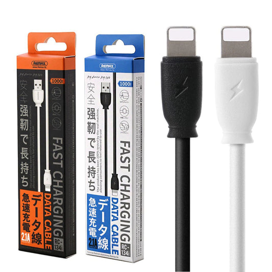 REMAX RC-134i Cable USB a Lightning de 2.1A,Cable para Carga de Teléfono Móvil o Pasar Datos,100cm
