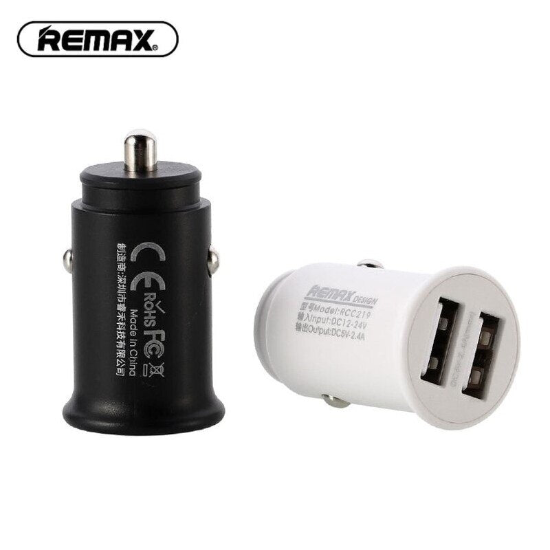 REMAX RCC 219 Cargador de Coche con 2 Puertos de USB 2.4A, Cargador USB Dual, DC12-24V, Cargador Mechero para Móvil y Tablet