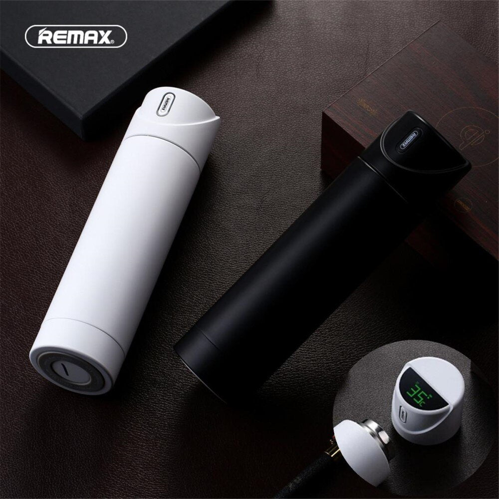 REMAX RT-IG02 Termo Inteligente para Bebida Caliente o Fría, Pantalla LCD para Indicar La Temperatura Que Lleva Interior, 340ml