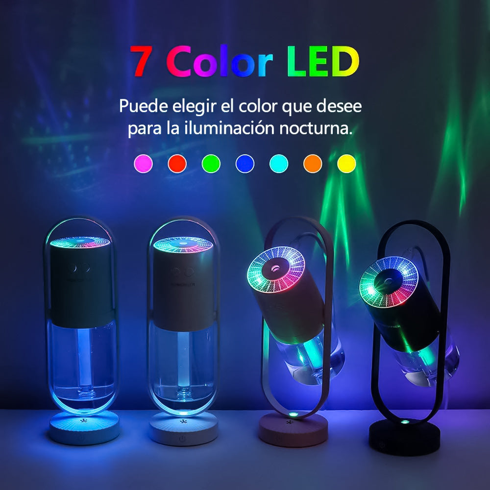 Humidificador Magic Shadow de vapor frío 200ml, con luz proyector giratorio de multicolor, humidificador ultrasónico