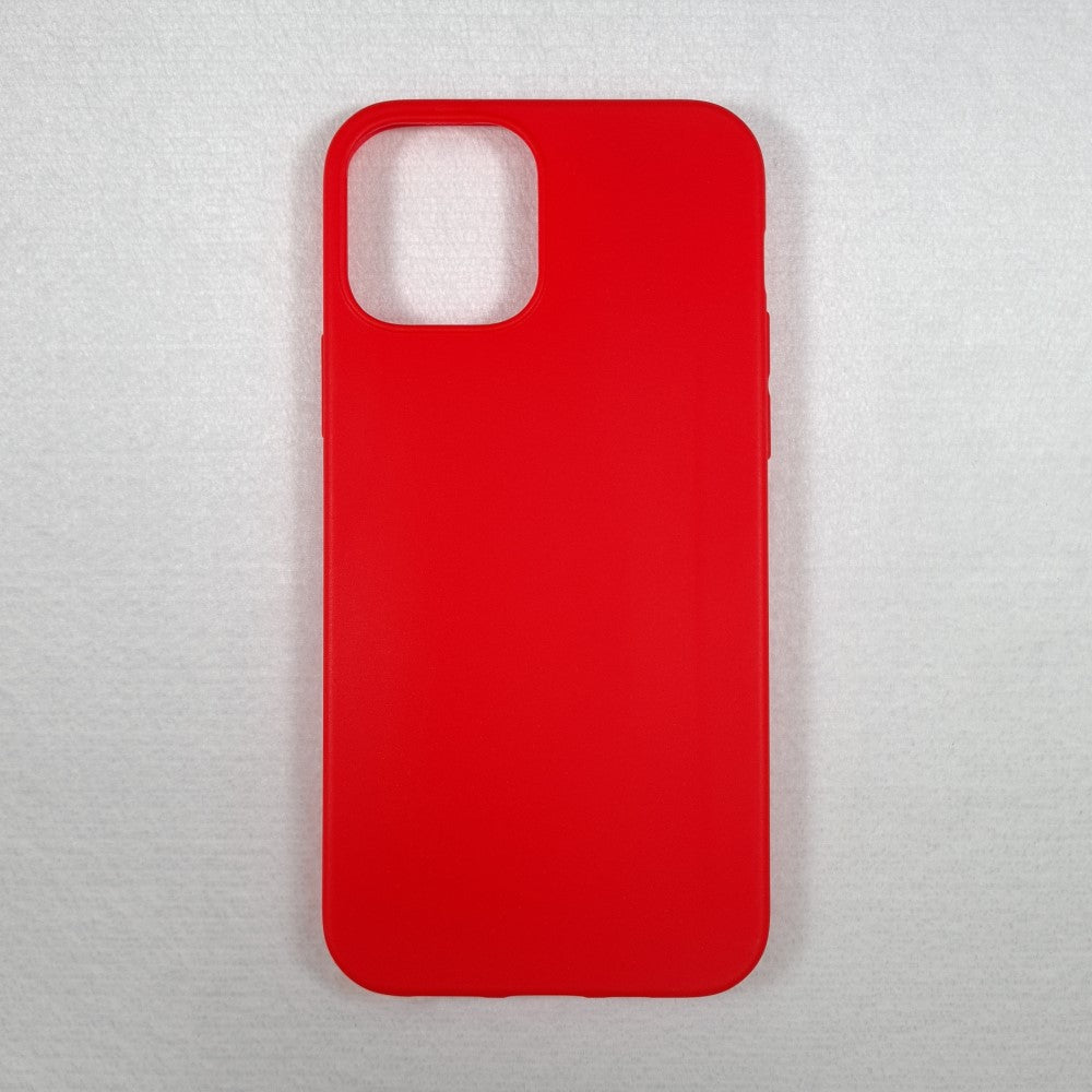 Funda Suave de Silicona para iPhone, Funda Roja Suave con Color liso, Carcasa de Móvil para iPhone 12 / 12 Pro