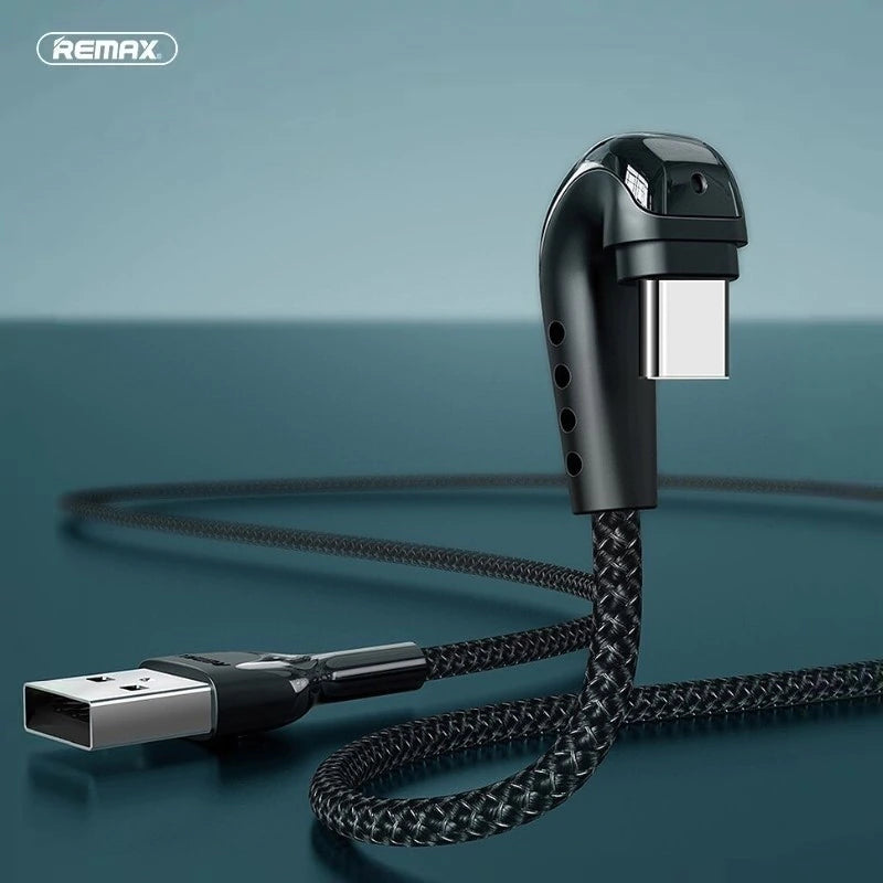 REMAX RC-097a Cable Carga Rápida de USB a Tipo-C 3.0A,Cable para Carga de Teléfono Móvil o Pasar Datos, con Indicador LED,100cm