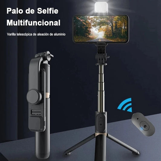 Palo Selfie Trípode Bluetooth, con mando Bluetooth, Selfie Stick Móvil Deportivo Extensible para Viaje, para Foto selfie, Grabación de Videos, Vlogs, etc. etc.