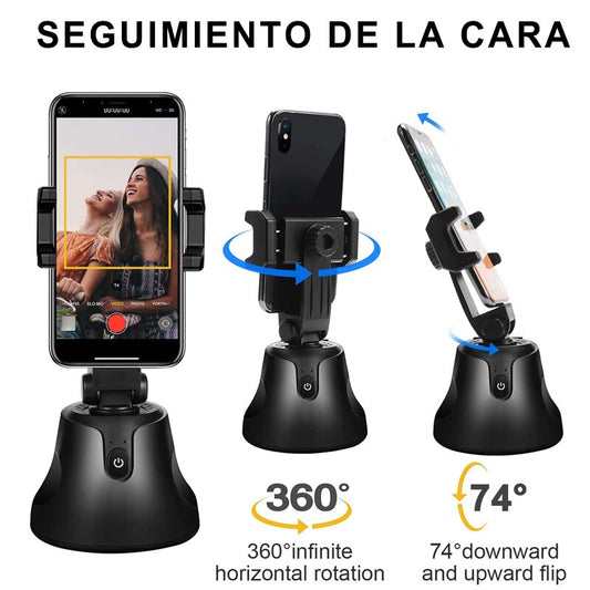 Soporte enfoque automáticamente para Selfie, Seguimiento Automático De Objetos 360°, soporte inteligente Portátil