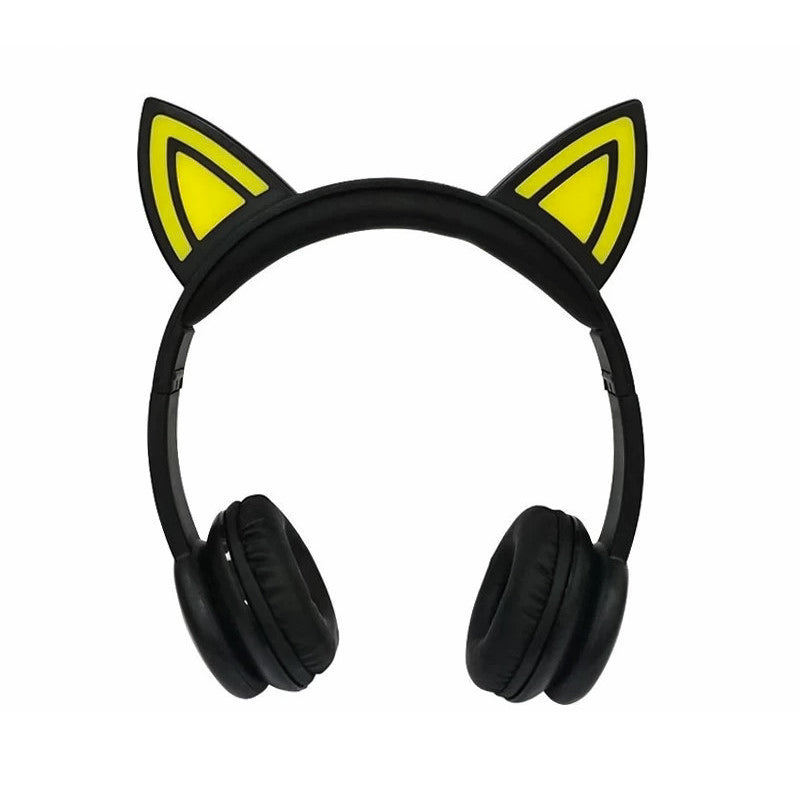 Auriculares Con Cable y LED Para Videojuegos, Cascos Oreja de Gato con cable de 3,5mm para Bass music MP3 para adultos y niños