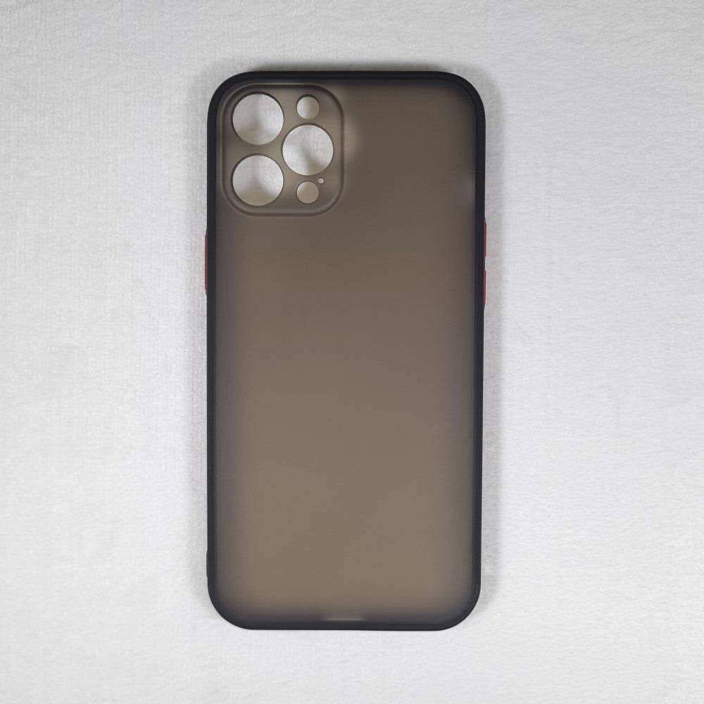 Funda Rígida semitransparente para iPhone, Funda de Móvil hecho con Plástico rígida y Silicona duro, Carcasa de Móvil para iPhone 12 Pro Max