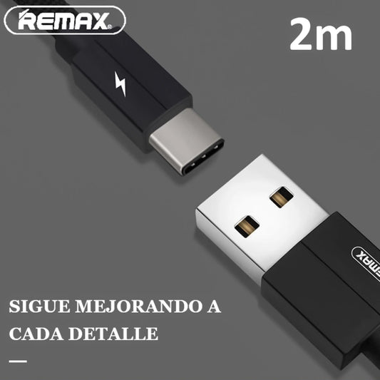 REMAX RC-094a Cable de 2 Metros de USB a Tipo-C, Cable para Cargar Teléfono Móvil o Pasar Datos, 2.1A,200cm-2UND