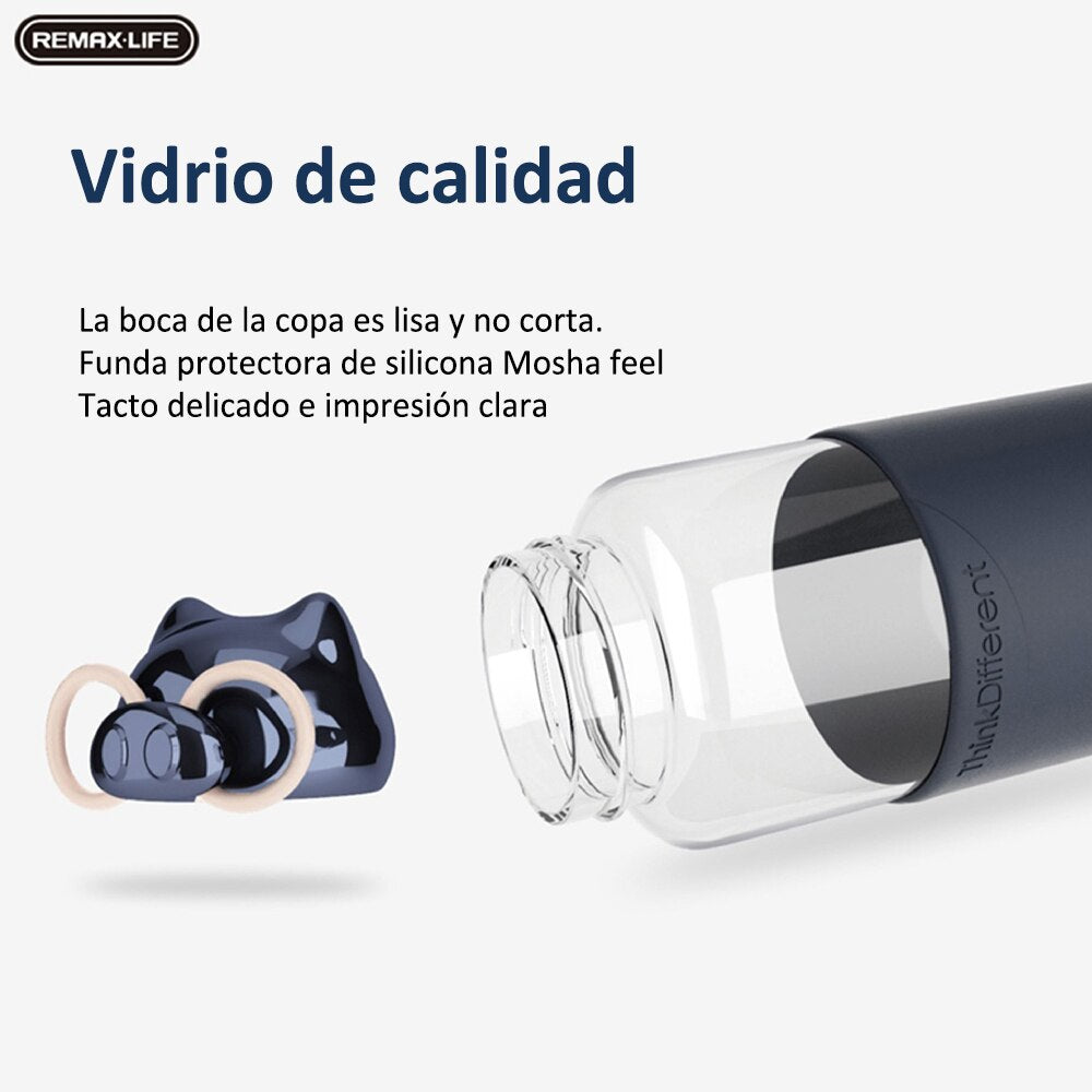 REMAX RL-CUP68 Botellas para Agua Caliente, con Funda para Proteger Las Manos, Botella de Agua Deportiva, 3 Diseños, 340ml