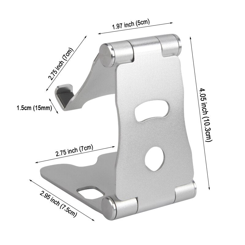 Soporte mesa para móvil tableta ajustable, soporte multi-ángulo de metal para teléfono móvil universales