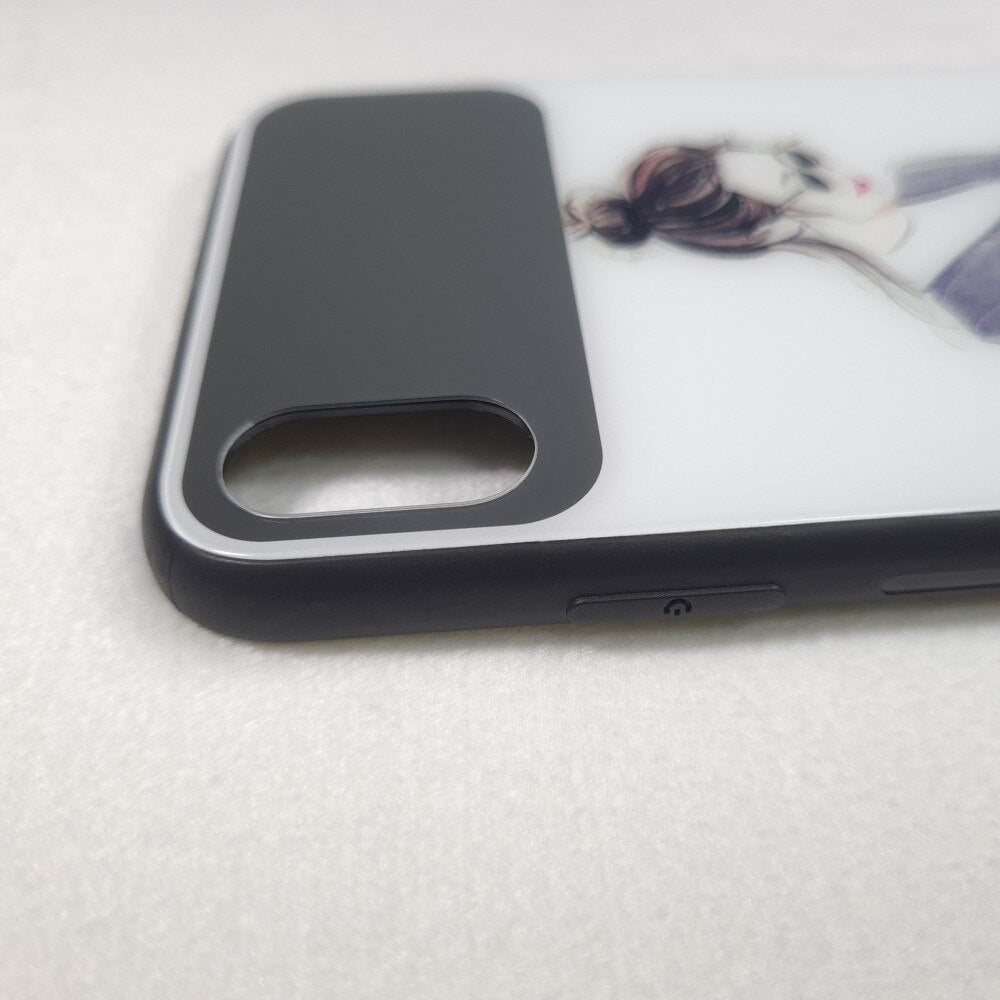 Funda Rígida con Espejo para iPhone, Funda de Móvil con la Parte Atrás Rígida y Lateral en Plástico Suave, Carcasa de Móvil para iPhone XS Max