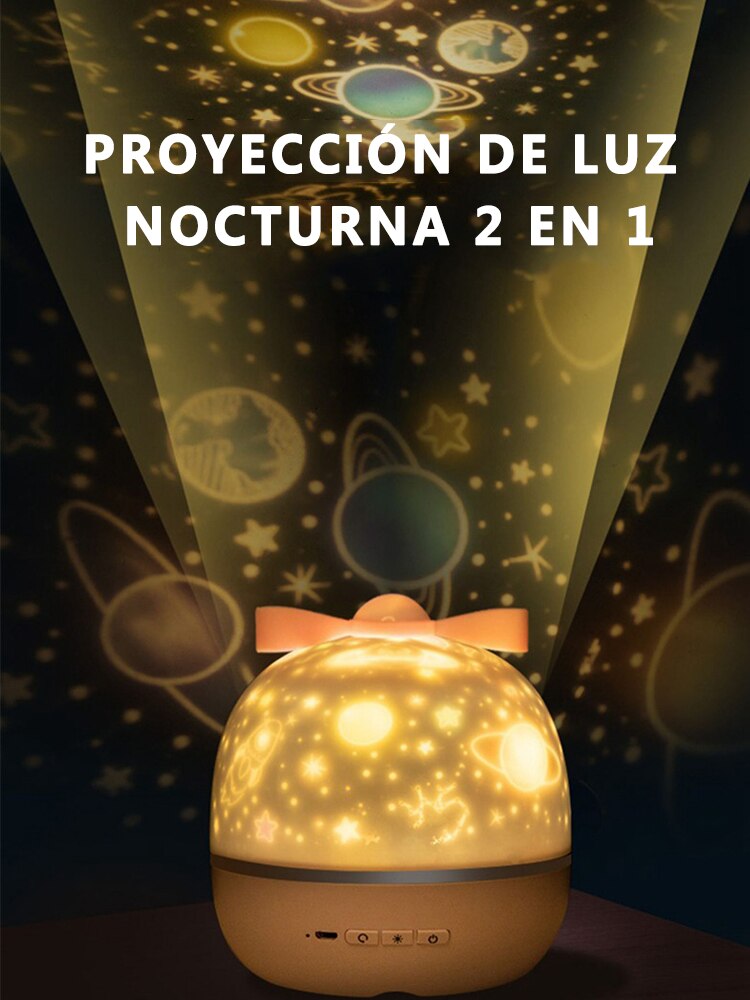 Luz Nocturna, Proyector Infantil Del Techo y La Pared, Con Caja De Música, Regalos para niños, Decoración De Habitación, Multicolores