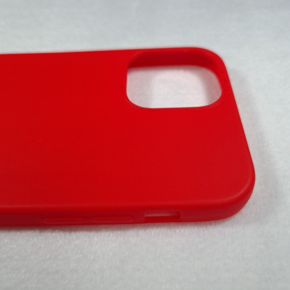 Funda Suave de Silicona para iPhone, Funda Roja Suave con Color liso, Carcasa de Móvil para iPhone 12 / 12 Pro