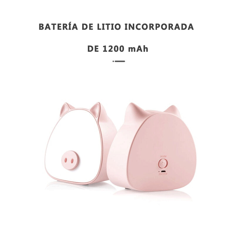 Luz Nocturna Infantil Con Forma De La Cara De Cerdo, Con Sensor Táctil, Decoración De Habitación, Potencia Regulable-9056A