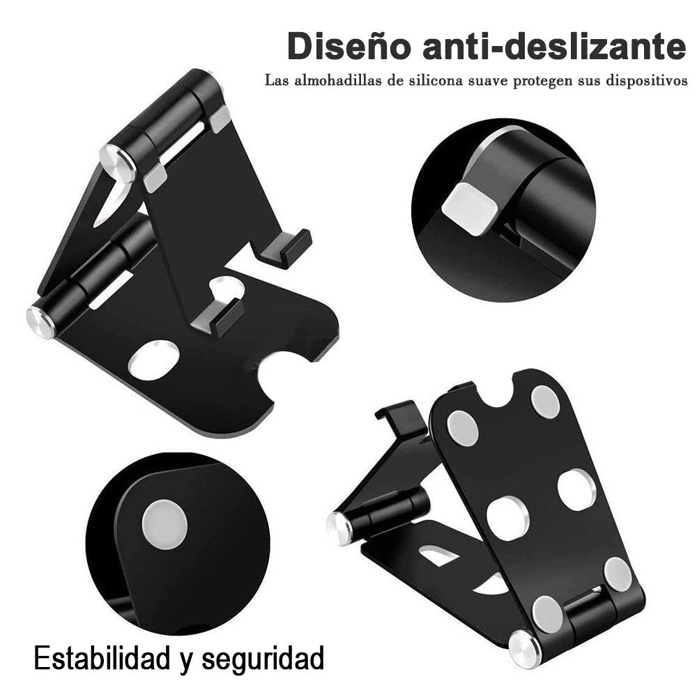 Soporte mesa para móvil tableta ajustable, soporte multi-ángulo de metal para teléfono móvil universales