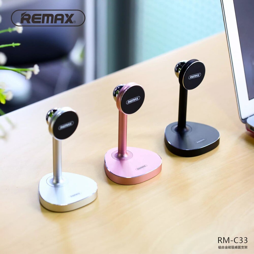 REMAX RM-C33 Soporte magnético de móvil para la mesa, soporte universal con imán, giratorio de 360º,sujeción para teléfono móvil / tablet hasta 7.9 pulgada