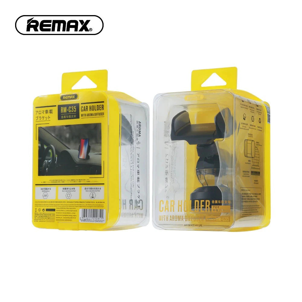 REMAX RM-C35 Soporte De Móvil Y Ambientador Para Coche, Con Ventosa Para Parabrisas, Salpicadero Del Coche, Sujeción Para Teléfonos