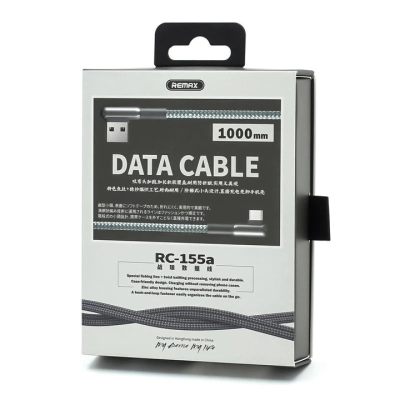 REMAX RC-155a Cable Carga Rápida de USB a Tipo-C 3.0A,Cable para Carga de Teléfono Móvil o Pasar Datos,100cm, ( Gris )