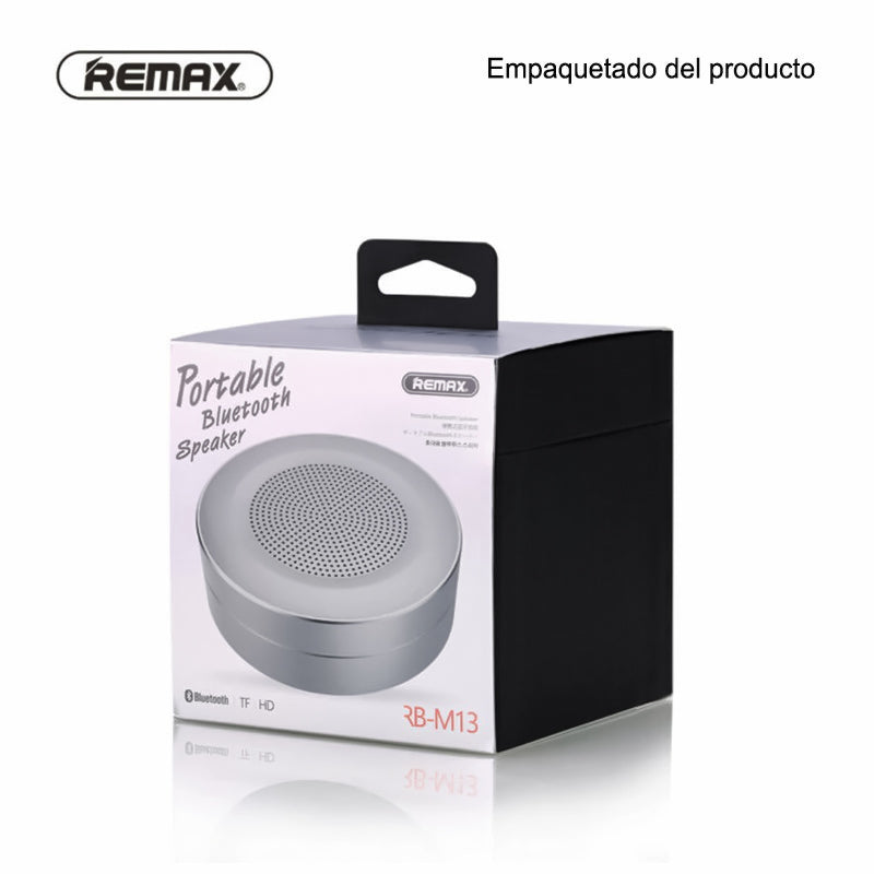 Altavoz Inalámbrico Portátil RB-M13 con BLUETOOTH, con Tarjeta TF y Micrófono HD, Mini altavoz portátil de metal con reproductor de Tarjeta TF