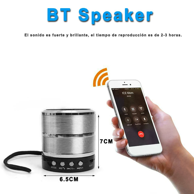 Altavoz Bluetooth, Altavoz Portátil Inalámbrico, Para Casa/Escritorio/Al Aire Libre, Mano Libre Para Las Llamadas, Radio, AUX, USB,TF