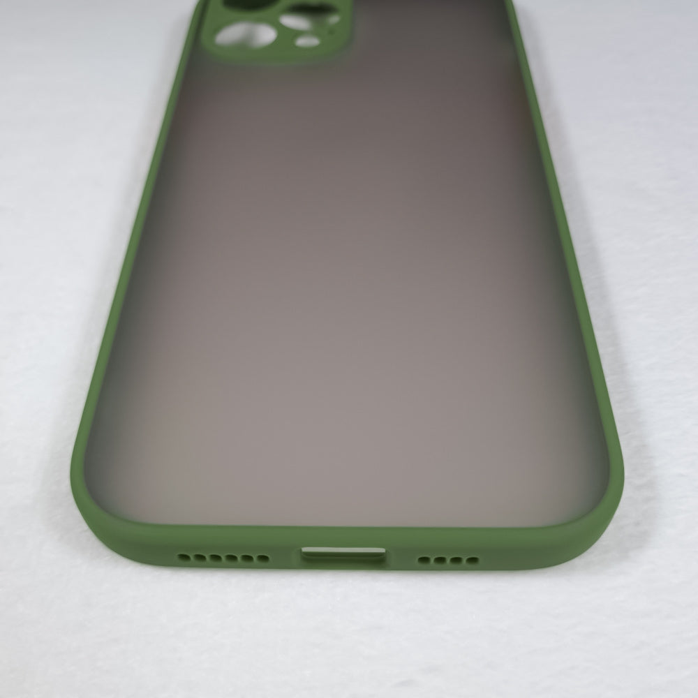 Funda Rígida semitransparente para iPhone, Funda de Móvil hecho con Plástico rígida y Silicona duro, Carcasa de Móvil para iPhone 12 Pro Max