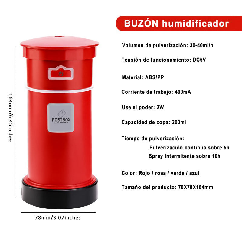 Mini purificador de Aire portátil buzón humidificador USB 200ml aromatizador de Coche Aceite Esencial difusor luz Nocturna