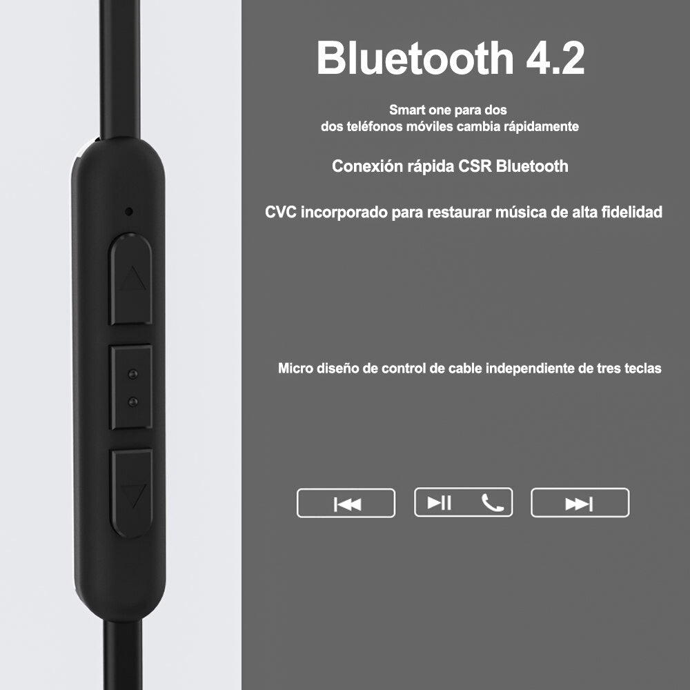 Auricular inalámbrico REMAX RB-S18, funciona por Bluetooth, Auriculares Deportivos Magnéticos In-Ear Inalámbricos con micrófono HD