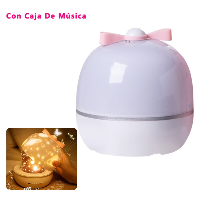 Luz Nocturna, Proyector Infantil Del Techo y La Pared, Con Caja De Música, Regalos para niños, Decoración De Habitación, Multicolores